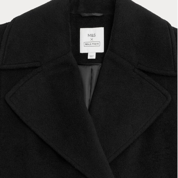 MARKS & SPENCER x Bella Freud Pure Wool Belted Double Breasted Coat $392 EUC UK - Picture 5 of 7